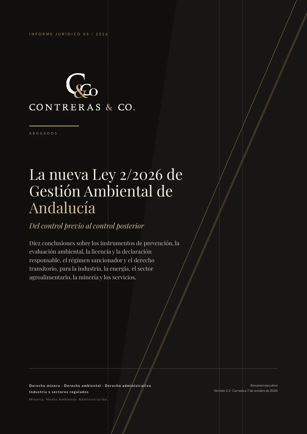 Portada del Informe 03/2026 sobre Gestión Ambiental de Andalucía