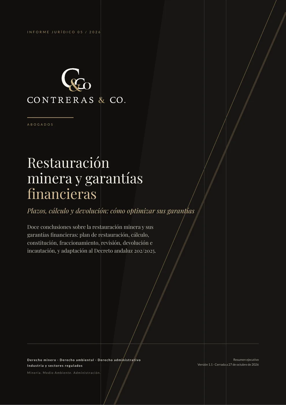 Portada del Informe Jurídico 05/2026: Restauración minera y garantías financieras